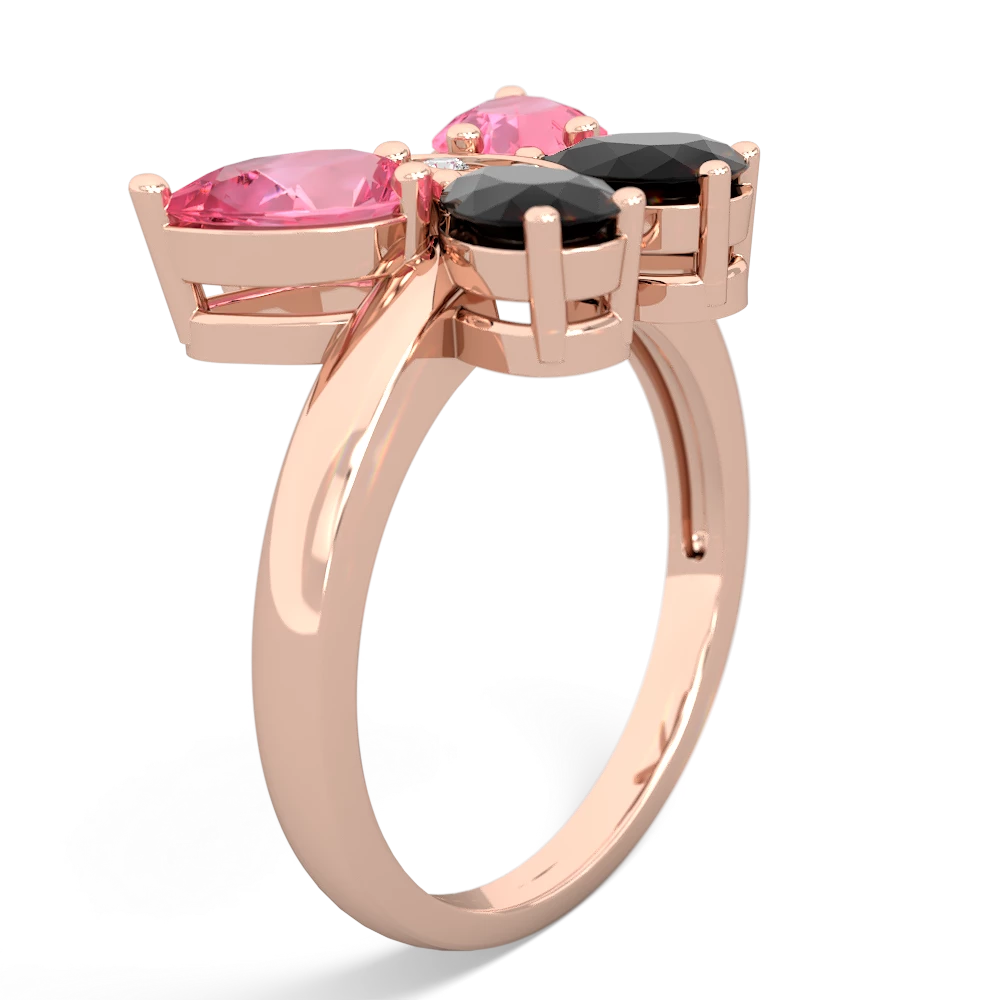 Lab Pink Sapphire Butterfly 14K Rose Gold ring R2215