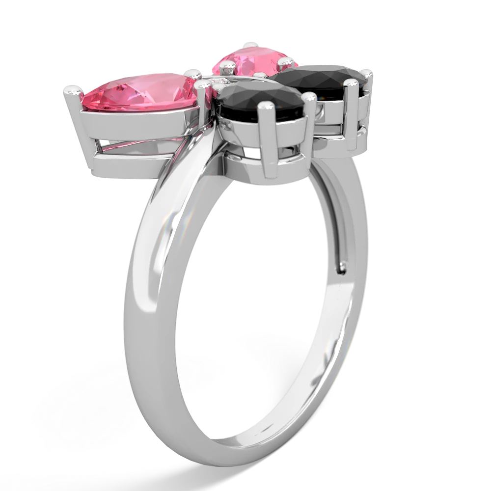 Lab Pink Sapphire Butterfly 14K White Gold ring R2215