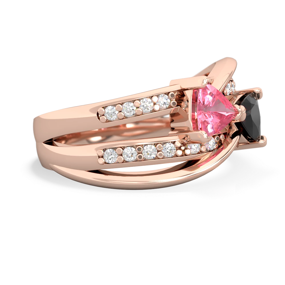 Lab Pink Sapphire Bowtie 14K Rose Gold ring R2360