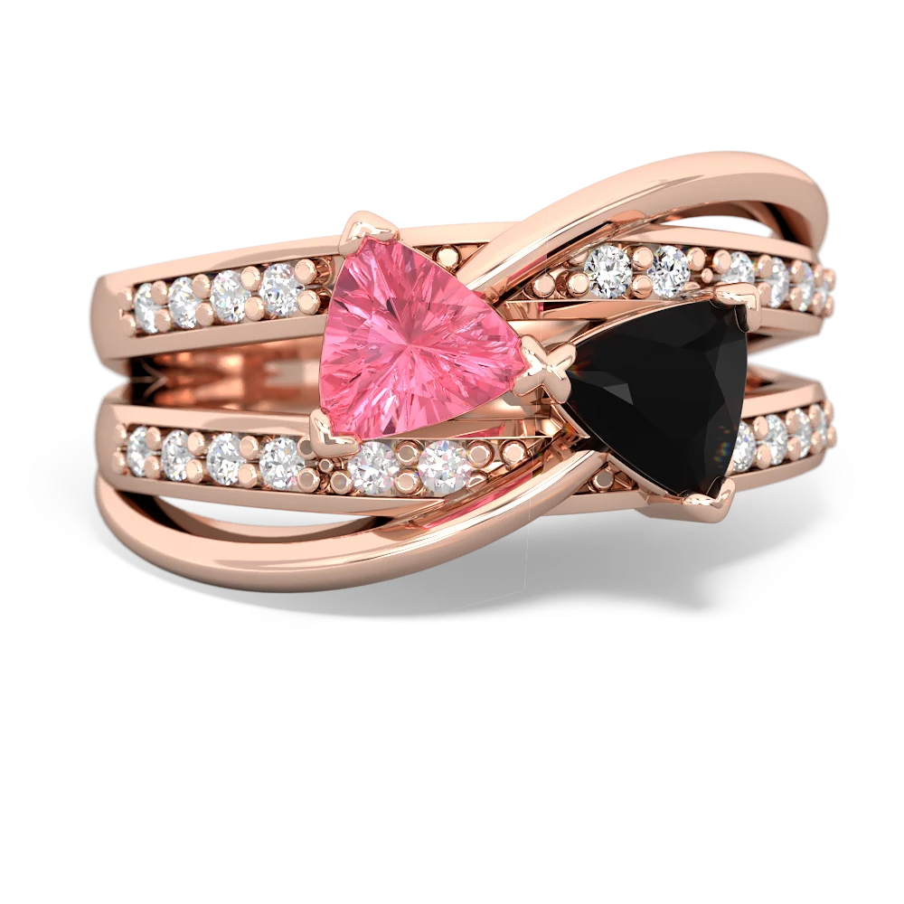 Lab Pink Sapphire Bowtie 14K Rose Gold ring R2360