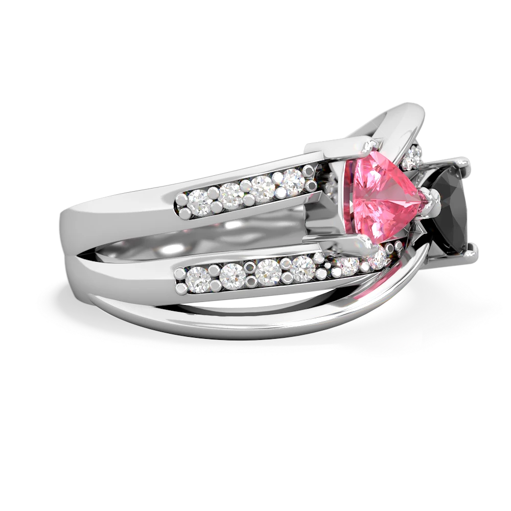 Lab Pink Sapphire Bowtie 14K White Gold ring R2360