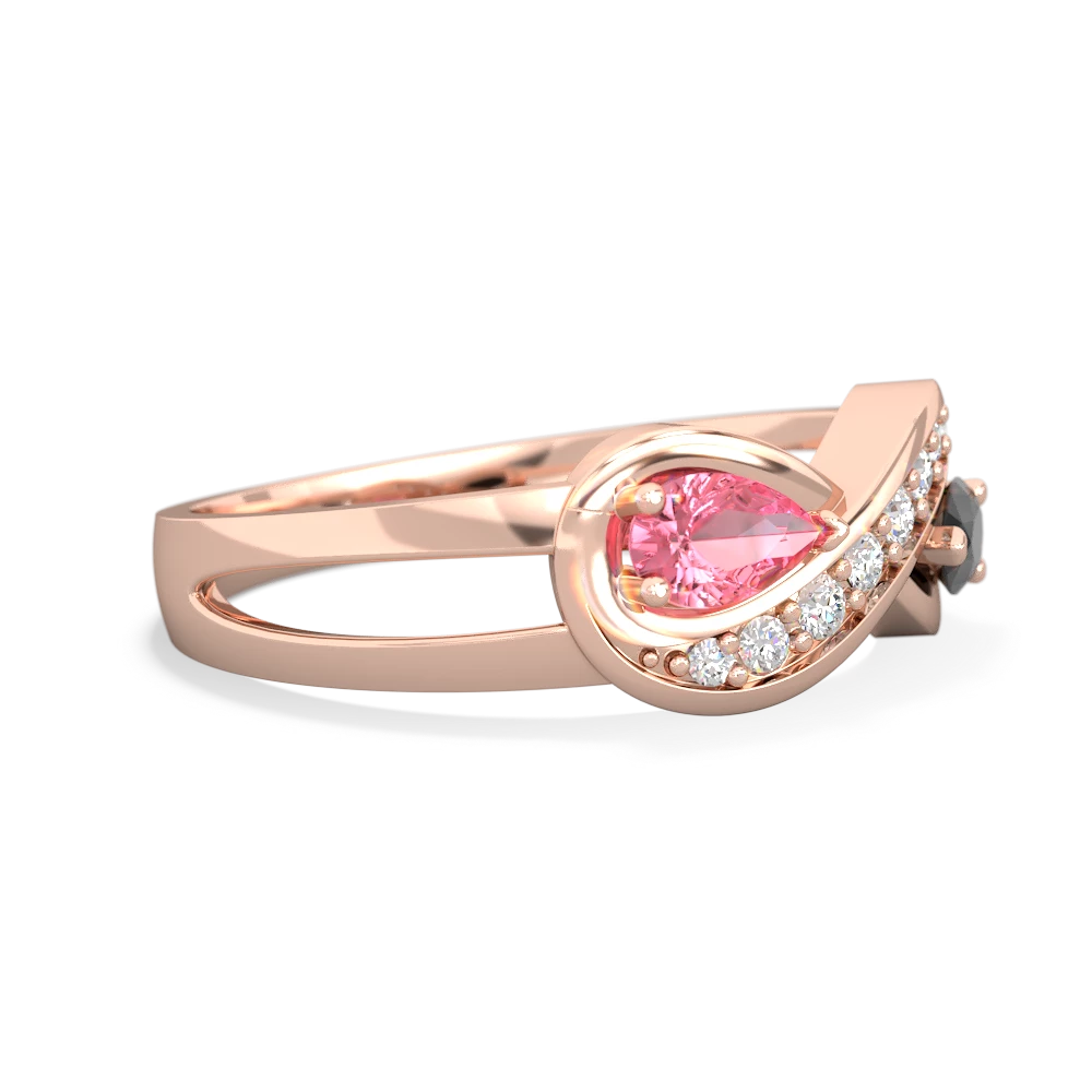 Lab Pink Sapphire Diamond Infinity 14K Rose Gold ring R5390