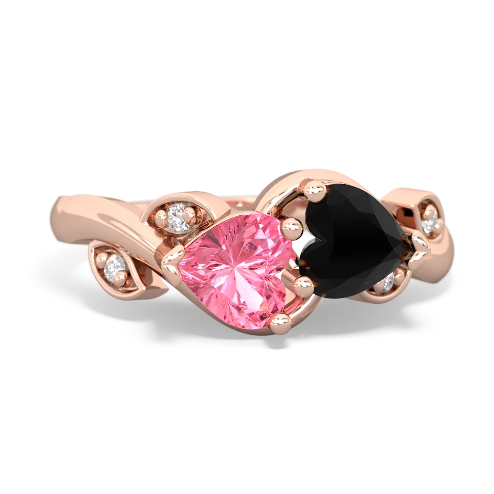 Lab Pink Sapphire Floral Elegance 14K Rose Gold ring R5790