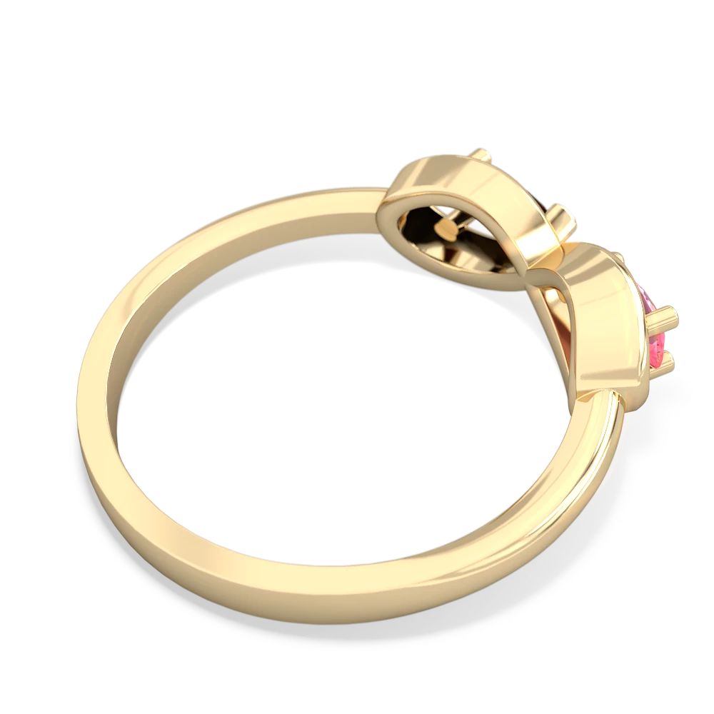 Lab Pink Sapphire Infinity 14K Yellow Gold ring R5050