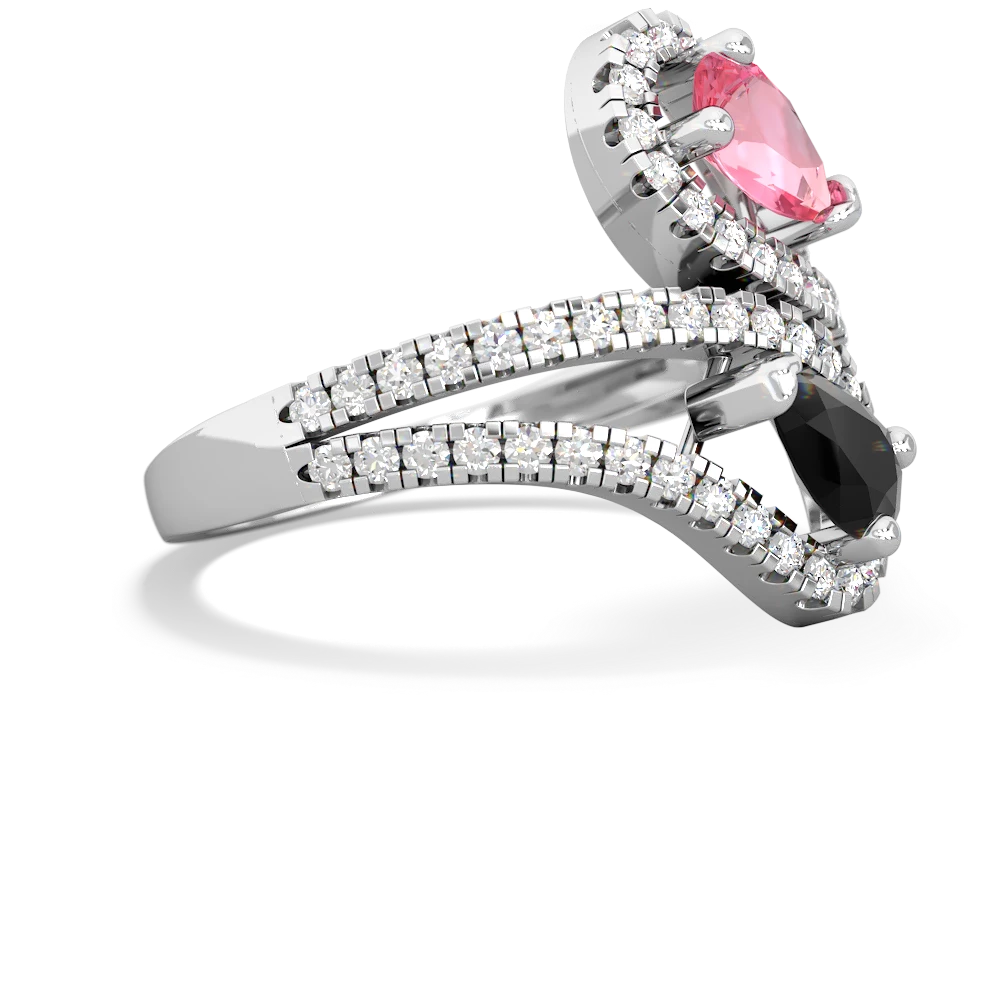 Lab Pink Sapphire Diamond Dazzler 14K White Gold ring R3000