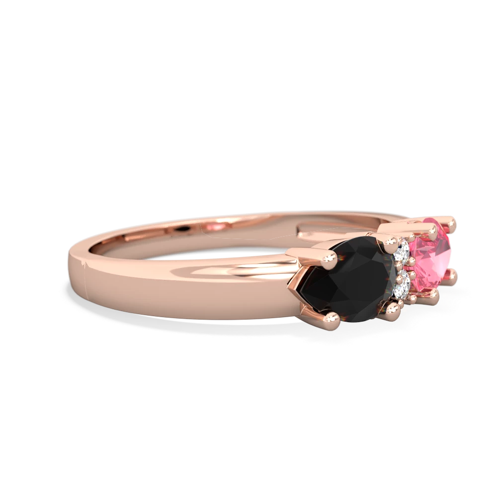 Lab Pink Sapphire Pear Bowtie 14K Rose Gold ring R0865