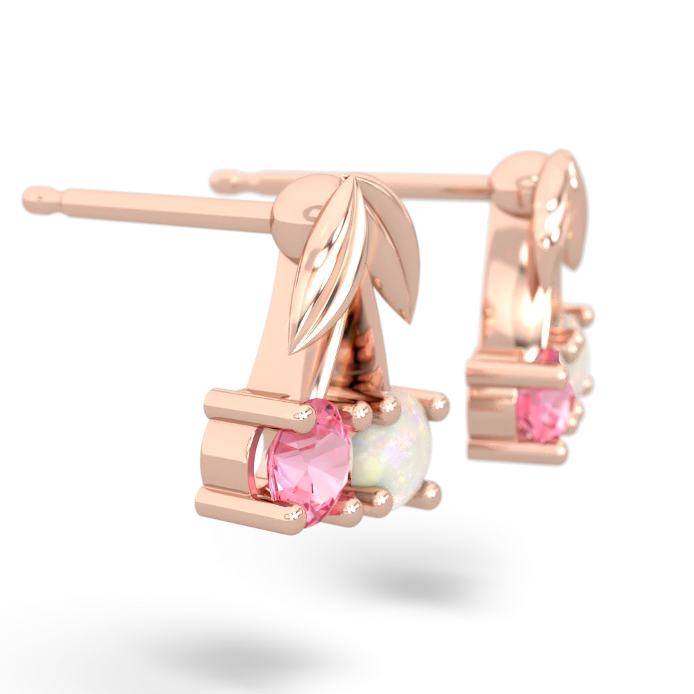 Lab Pink Sapphire Sweet Cherries 14K Rose Gold earrings E7001