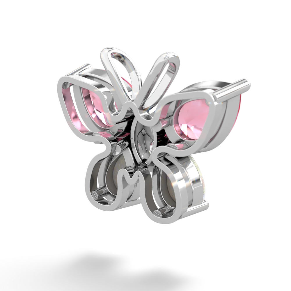 Lab Pink Sapphire Butterfly 14K White Gold pendant P2215