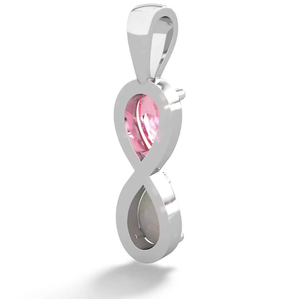 Lab Pink Sapphire Infinity 14K White Gold pendant P5050