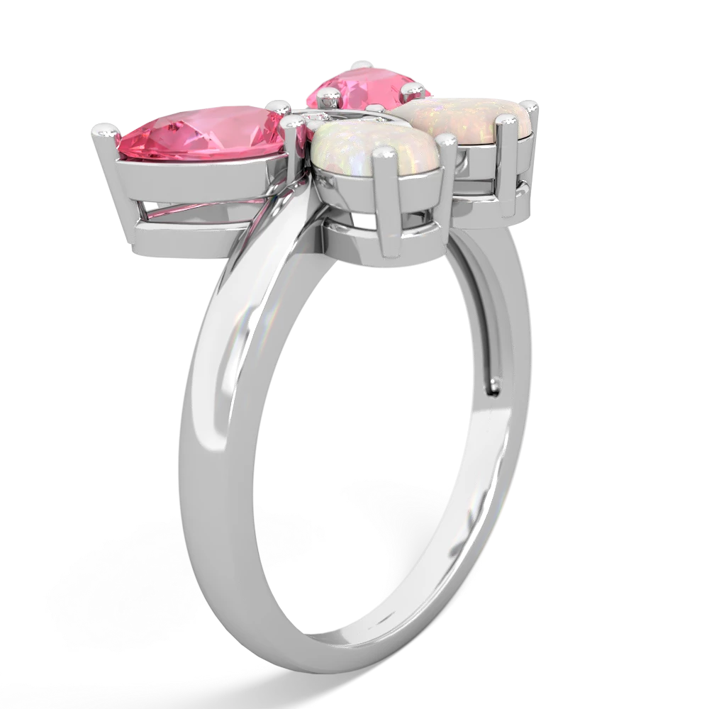 Lab Pink Sapphire Butterfly 14K White Gold ring R2215