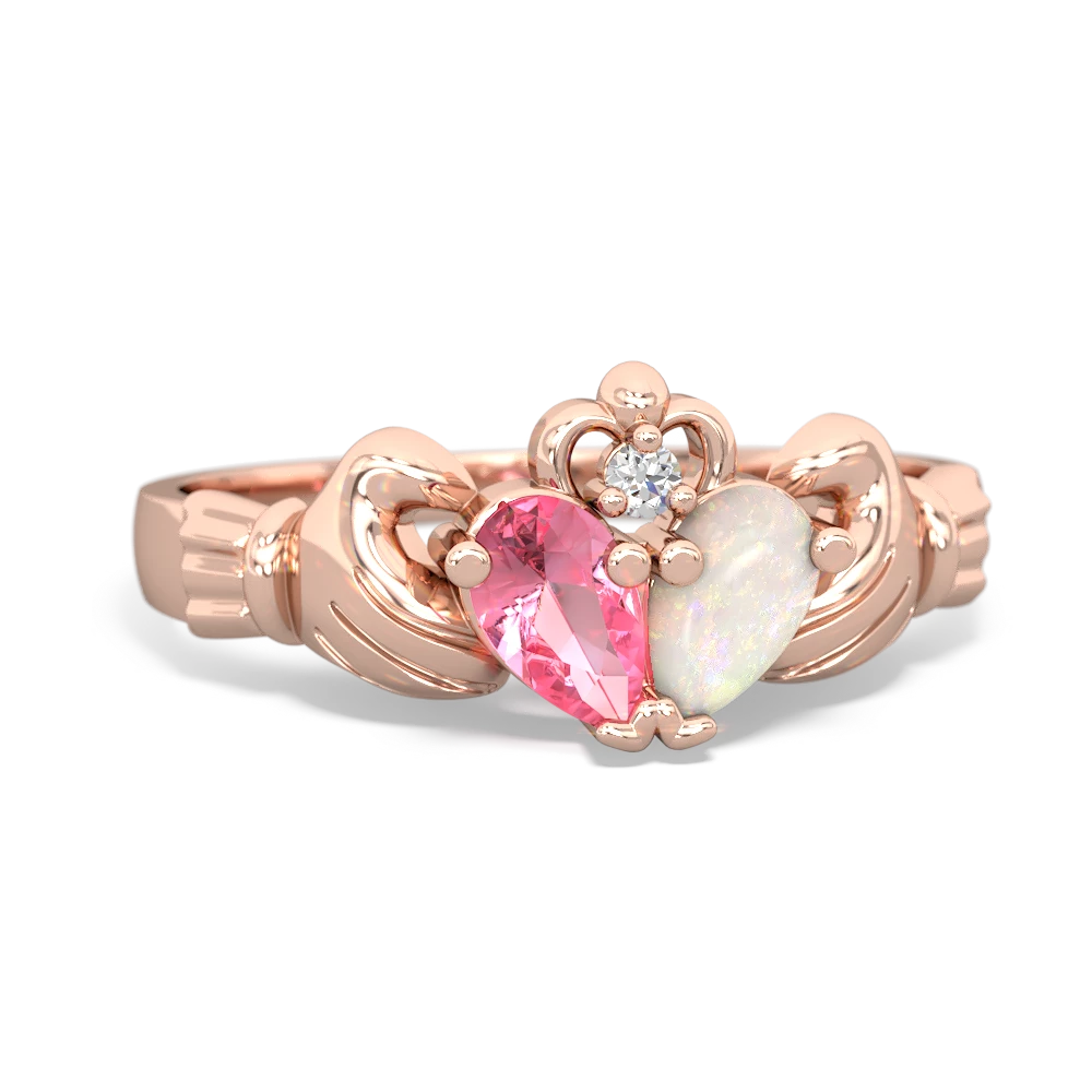 Lab Pink Sapphire 'Our Heart' Claddagh 14K Rose Gold ring R2388