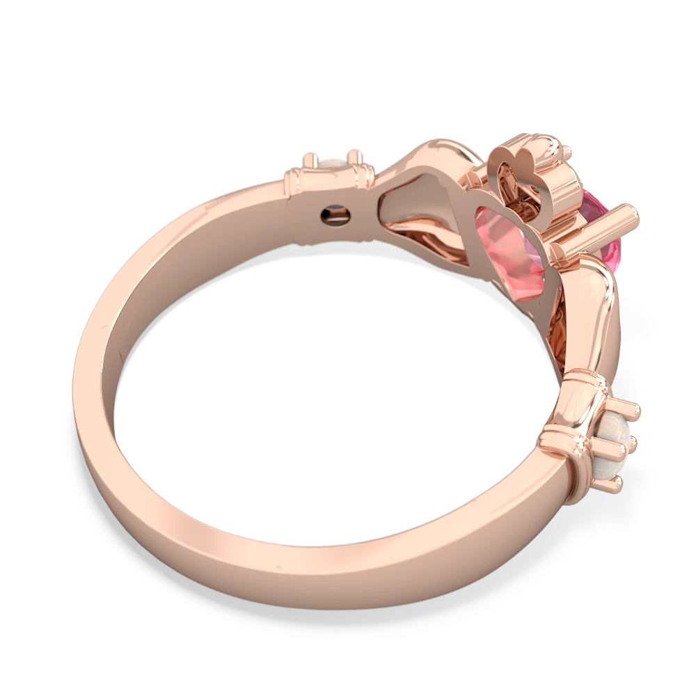 Lab Pink Sapphire Claddagh Keepsake 14K Rose Gold ring R5245