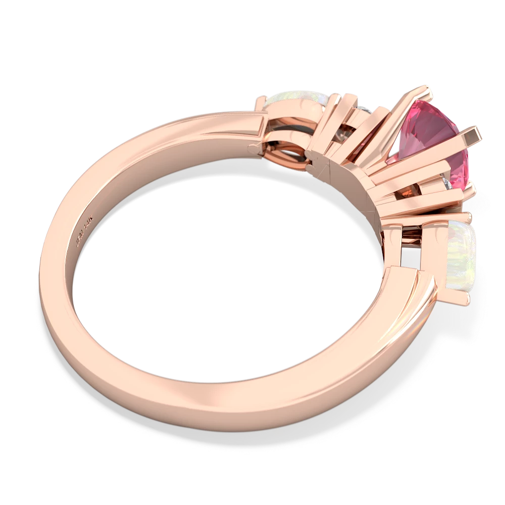 Lab Pink Sapphire 6Mm Round Eternal Embrace Engagement 14K Rose Gold ring R2005