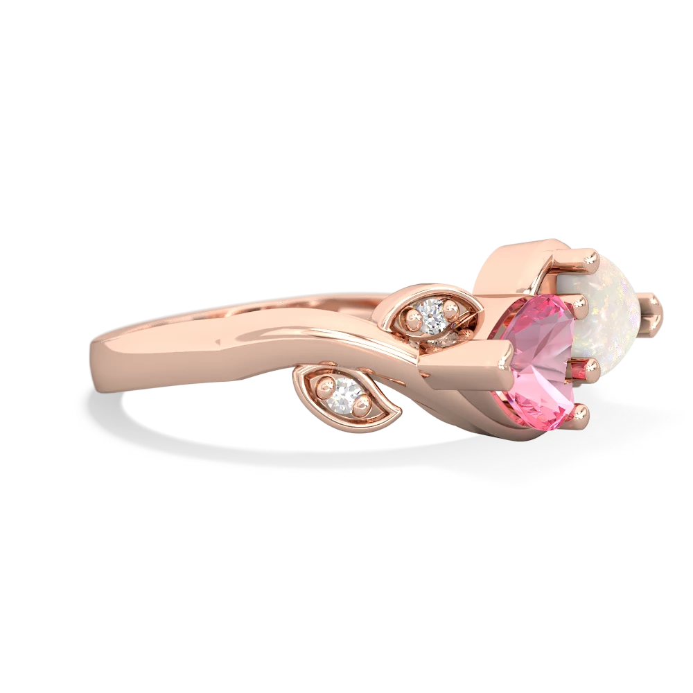 Lab Pink Sapphire Floral Elegance 14K Rose Gold ring R5790