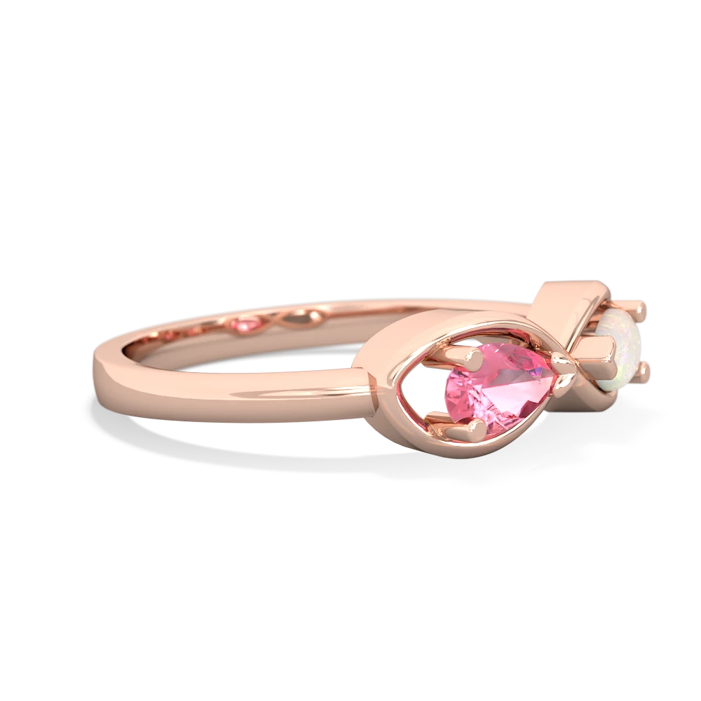 Lab Pink Sapphire Infinity 14K Rose Gold ring R5050