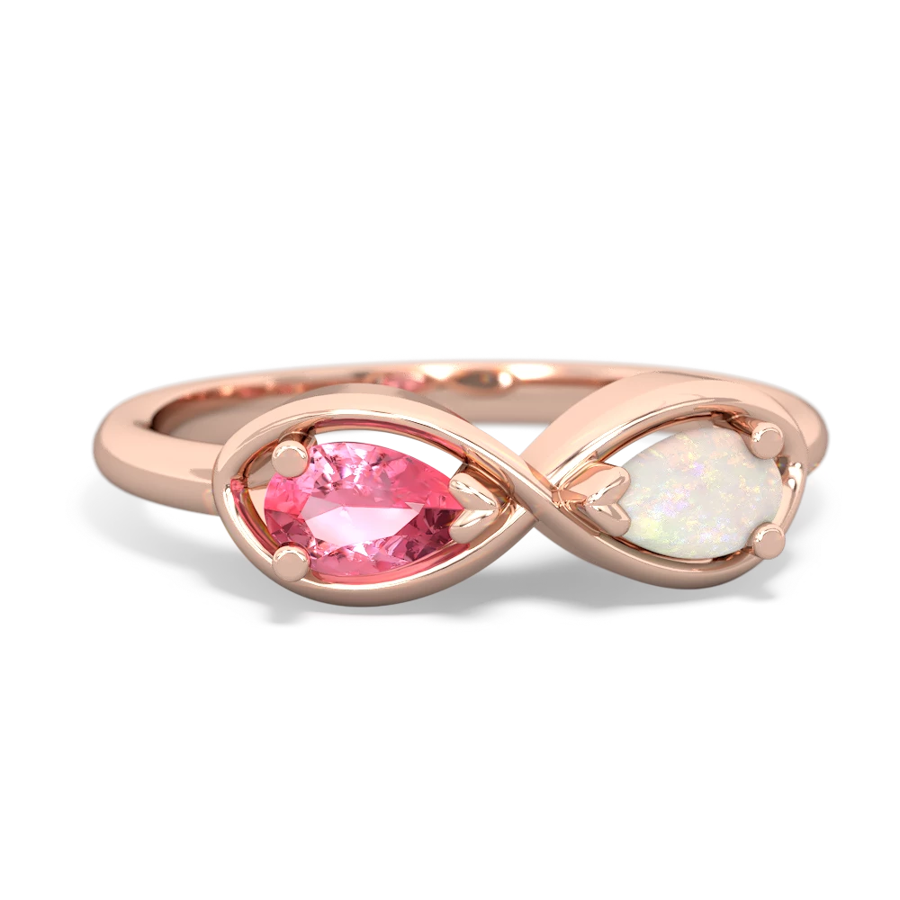 Lab Pink Sapphire Infinity 14K Rose Gold ring R5050