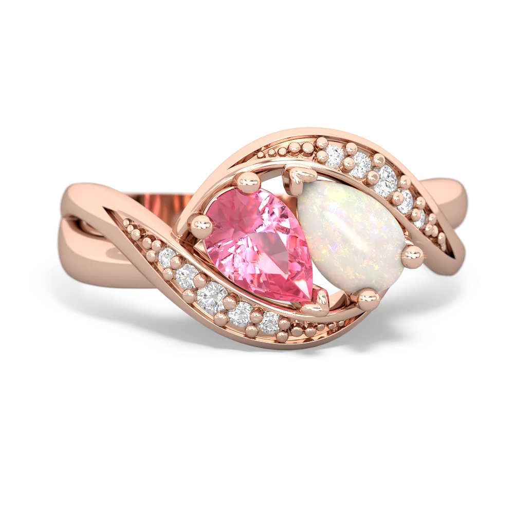 Lab Pink Sapphire Summer Winds 14K Rose Gold ring R5342