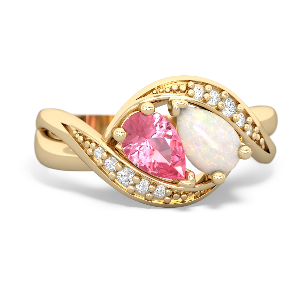 Lab Pink Sapphire Summer Winds 14K Yellow Gold ring R5342