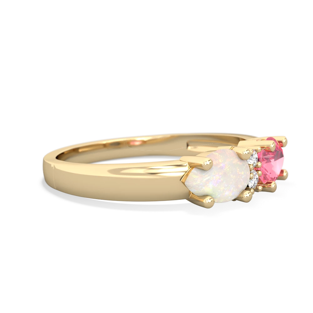 Lab Pink Sapphire Pear Bowtie 14K Yellow Gold ring R0865