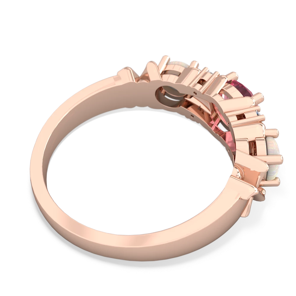 Lab Pink Sapphire Hugs And Kisses 14K Rose Gold ring R5016