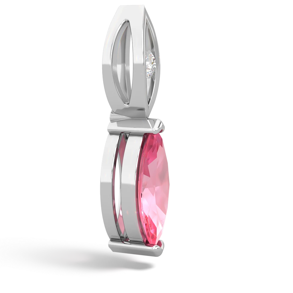 Lab Pink Sapphire Marquise Drop 14K White Gold pendant P5333