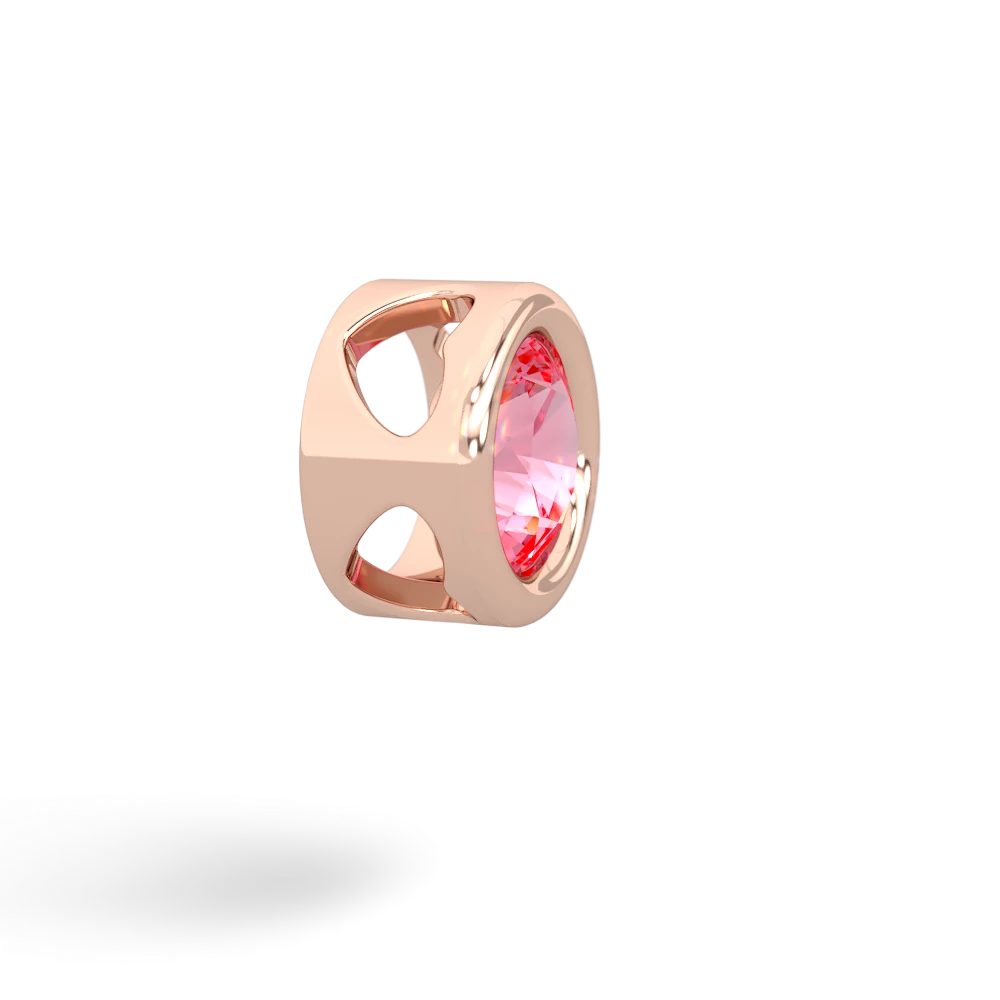 Lab Pink Sapphire 6Mm Slide 14K Rose Gold pendant P3786