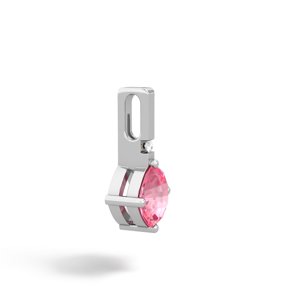 Lab Pink Sapphire Simply Elegant 14K White Gold pendant P2489