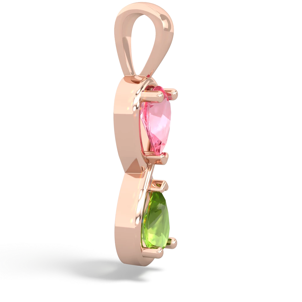 Lab Pink Sapphire Infinity 14K Rose Gold pendant P5050