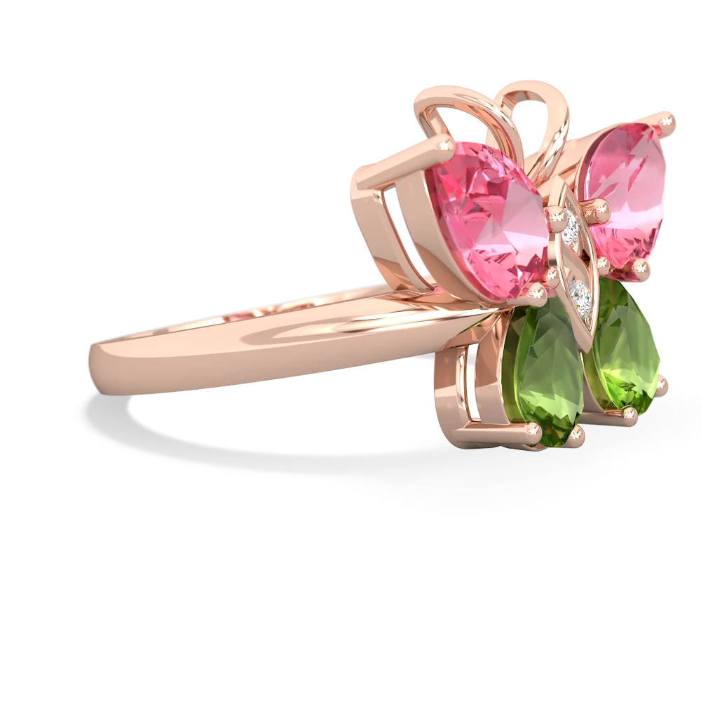 Lab Pink Sapphire Butterfly 14K Rose Gold ring R2215