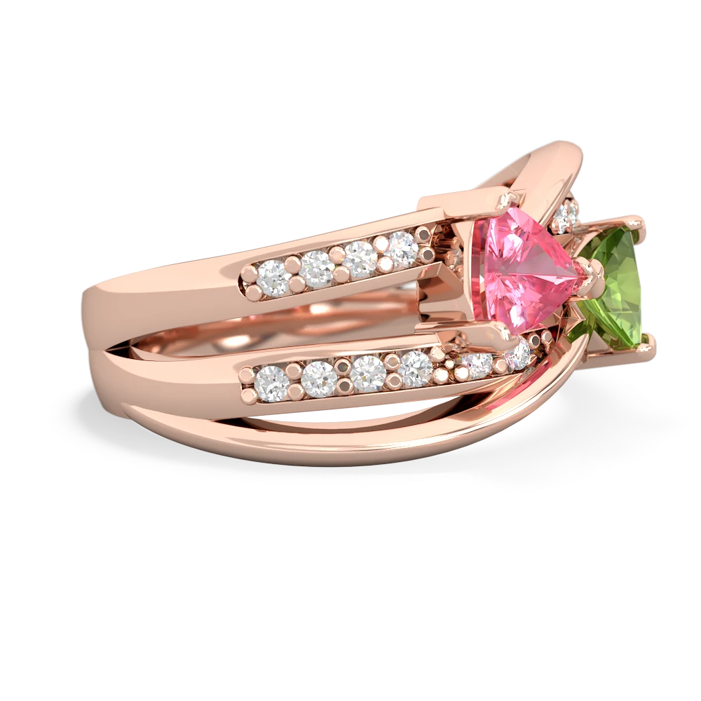 Lab Pink Sapphire Bowtie 14K Rose Gold ring R2360