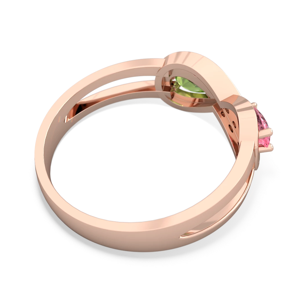 Lab Pink Sapphire Diamond Infinity 14K Rose Gold ring R5390