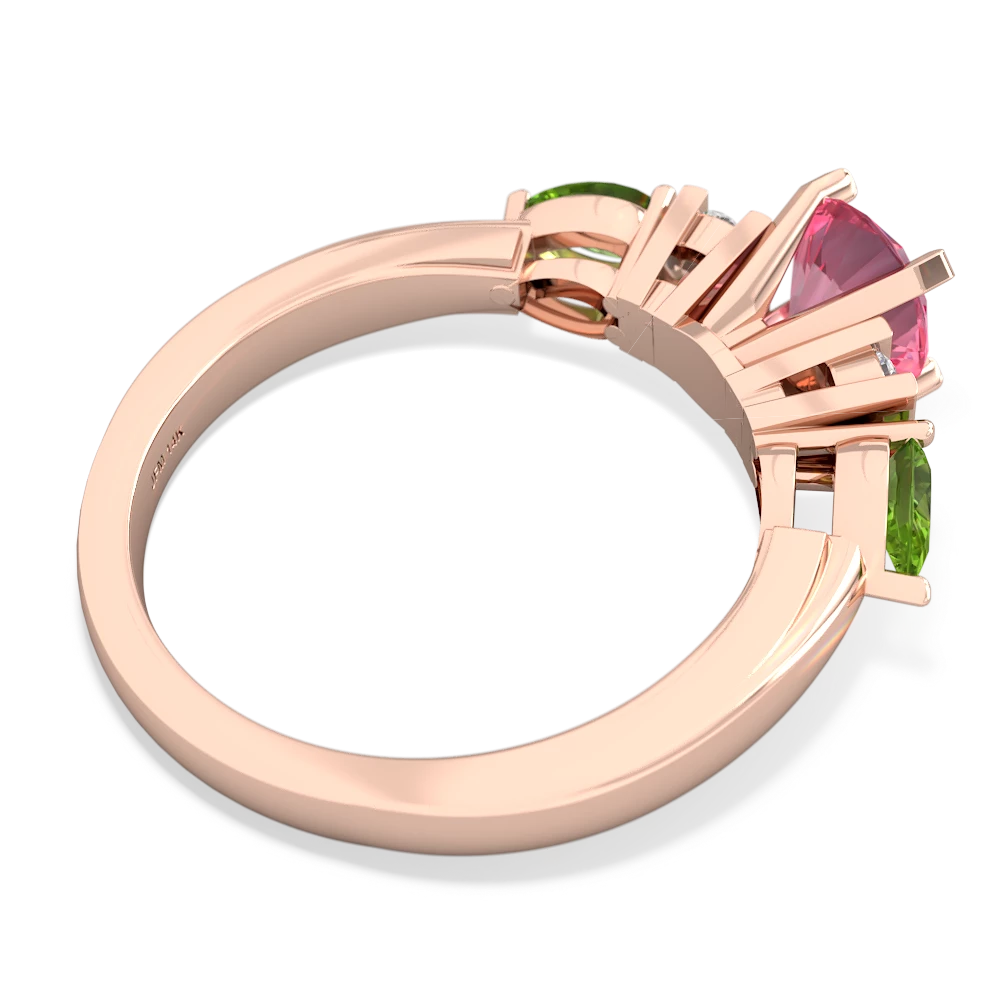 Lab Pink Sapphire 6Mm Round Eternal Embrace Engagement 14K Rose Gold ring R2005