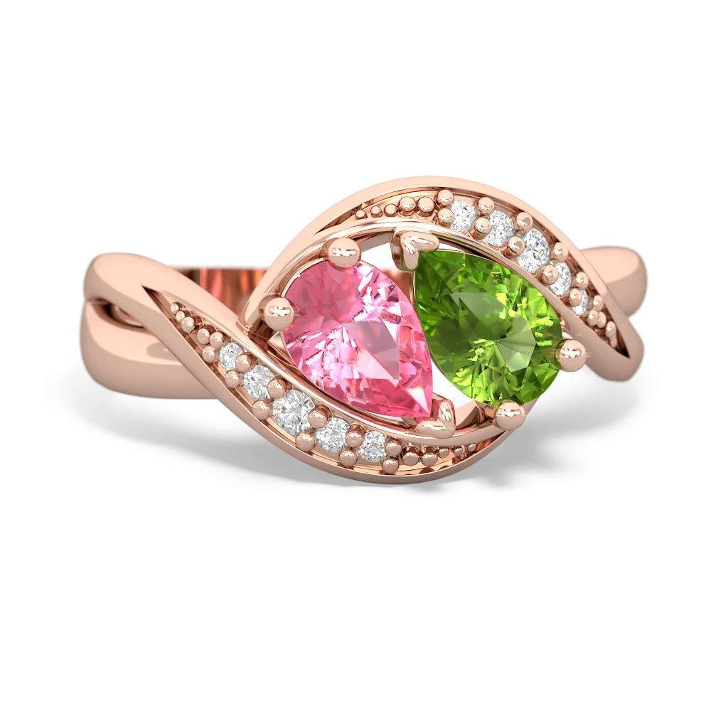 Lab Pink Sapphire Summer Winds 14K Rose Gold ring R5342