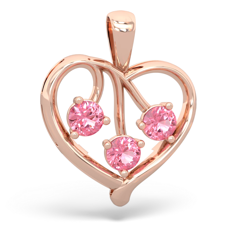 London Topaz Glowing Heart 14K Rose Gold pendant P2233