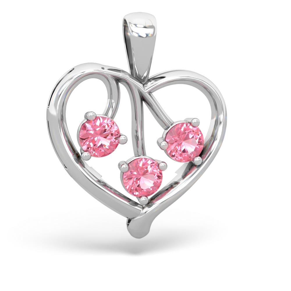 London Topaz Glowing Heart 14K White Gold pendant P2233