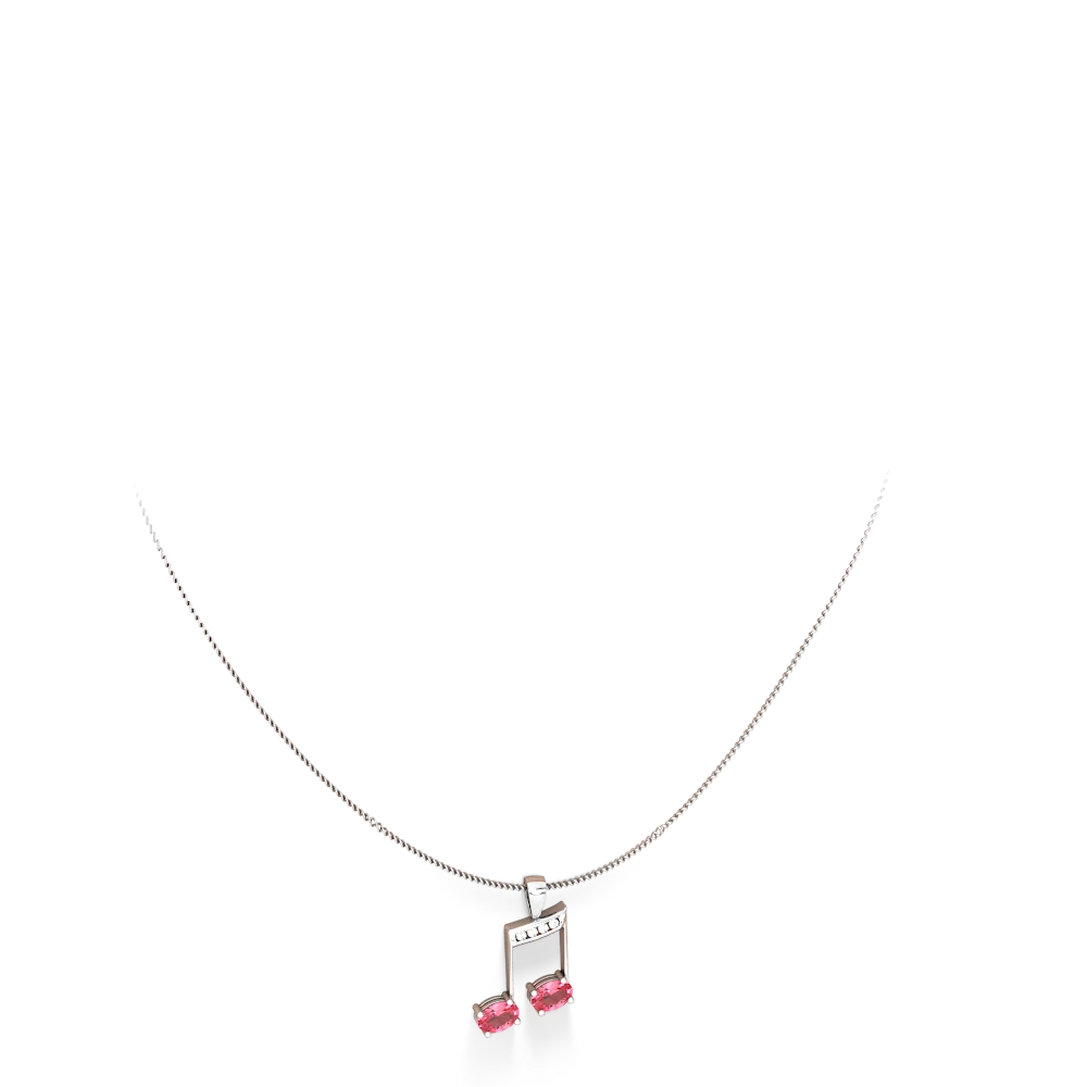 Lab Pink Sapphire Color Of Music 14K White Gold pendant P3334