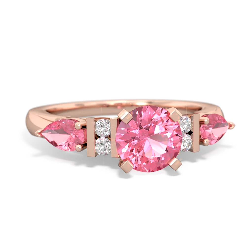 Ruby 6Mm Round Eternal Embrace Engagement 14K Rose Gold ring R2005