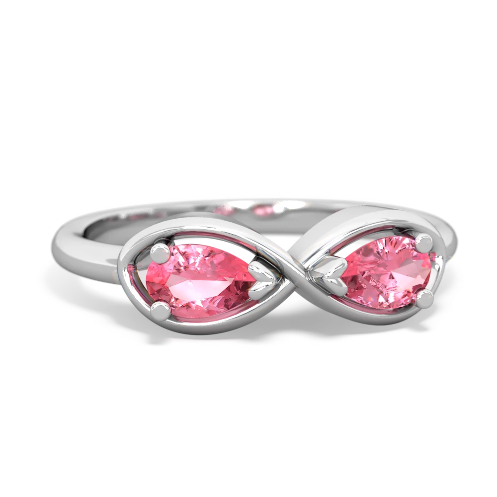 Lab Pink Sapphire Infinity 14K White Gold ring R5050