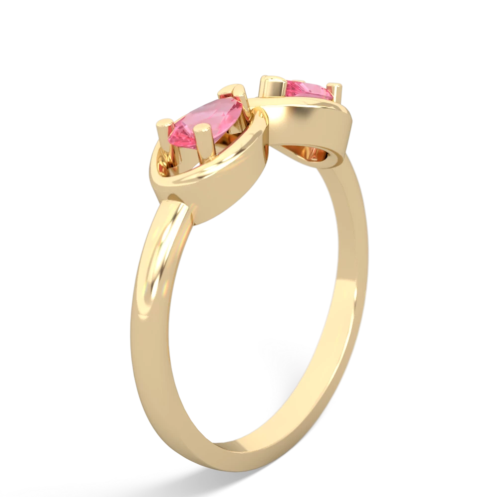 Lab Pink Sapphire Infinity 14K Yellow Gold ring R5050