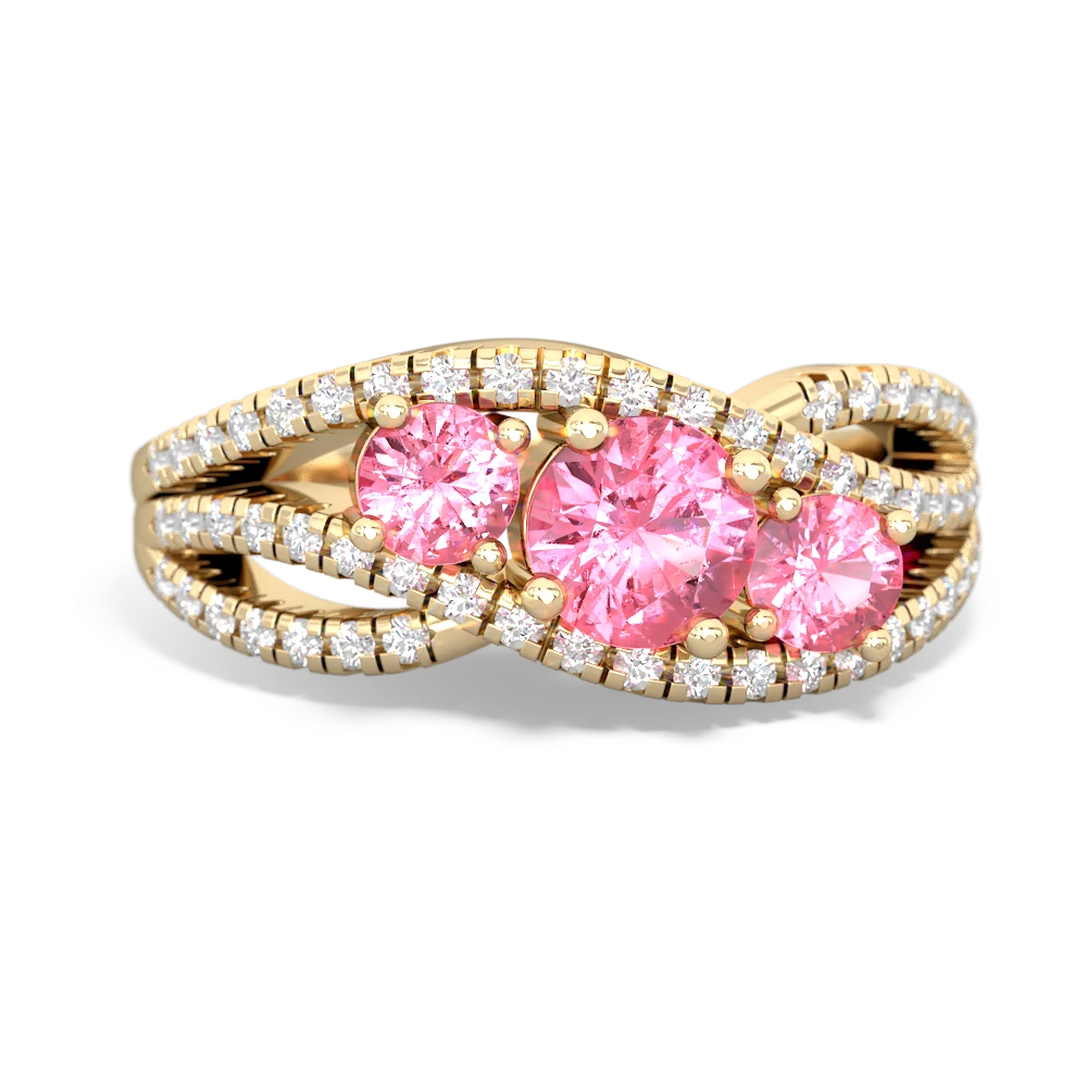 Ruby Three Stone Aurora 14K Yellow Gold ring R3080