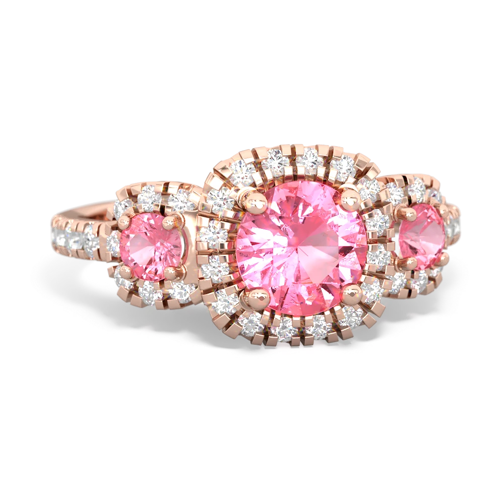 White Topaz Regal Halo 14K Rose Gold ring R5350