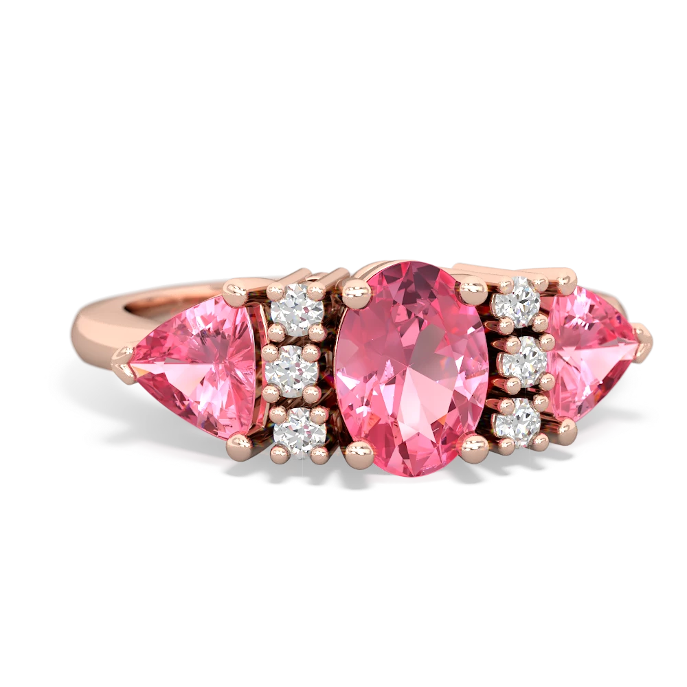 Ruby Antique Style Three Stone 14K Rose Gold ring R2186