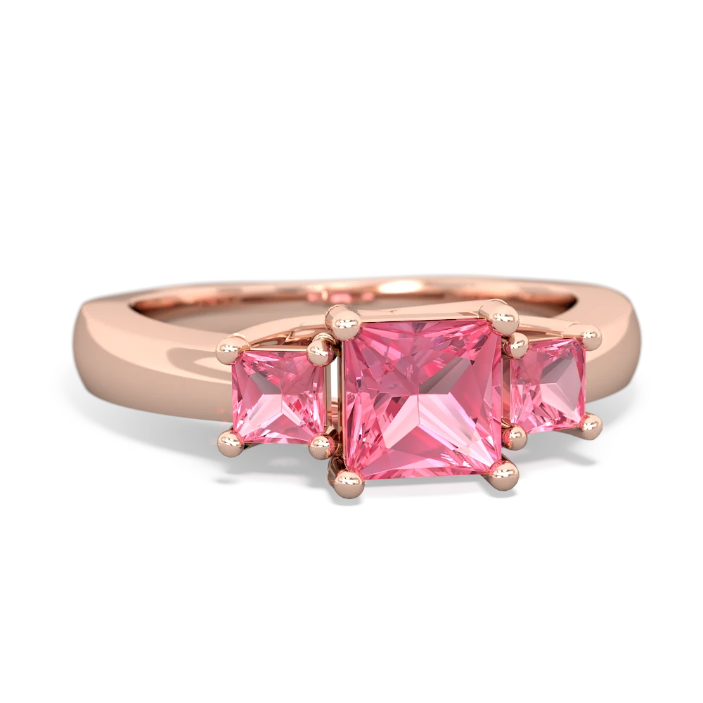 London Topaz Three Stone Trellis 14K Rose Gold ring R4015