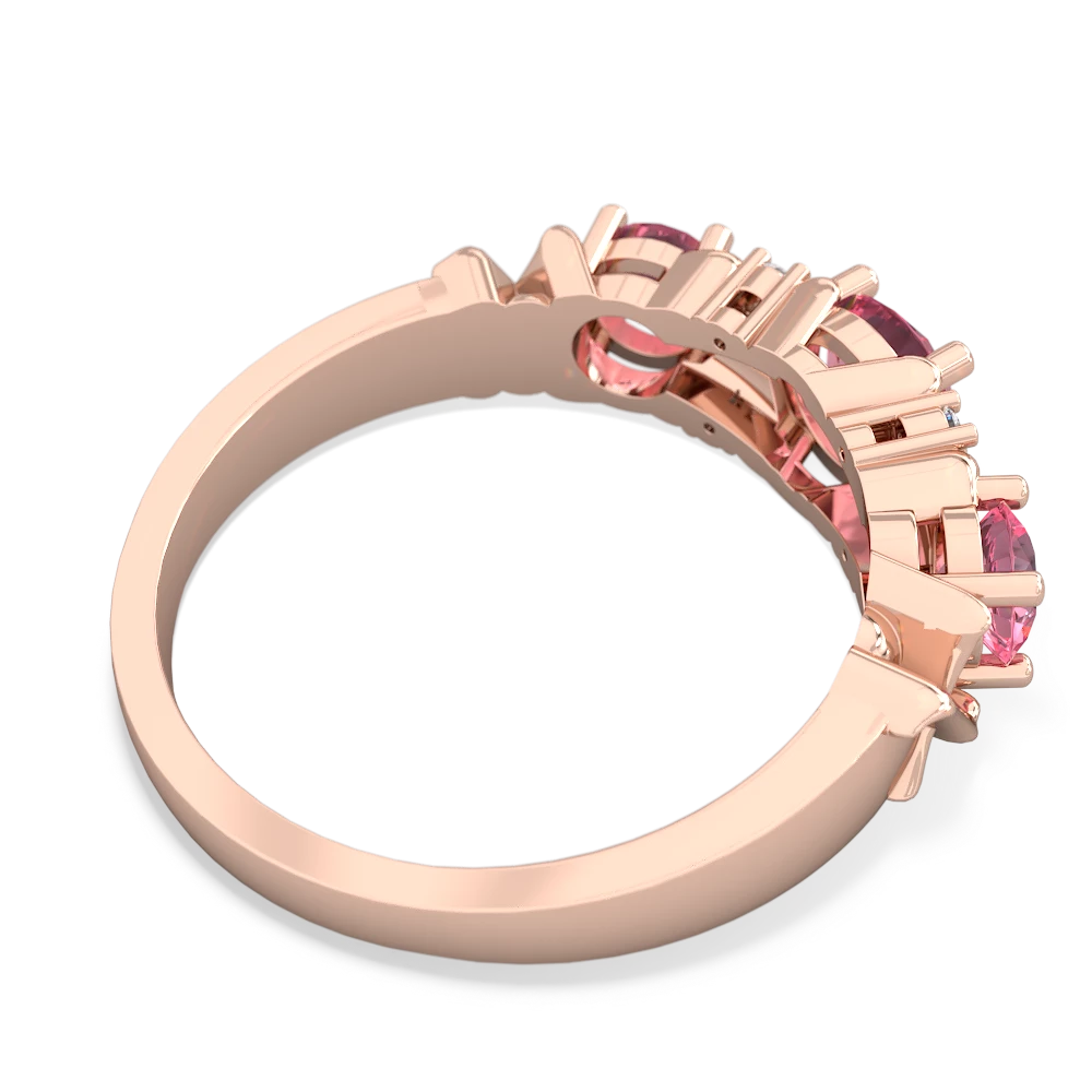 Lab Sapphire Hugs And Kisses 14K Rose Gold ring R5016