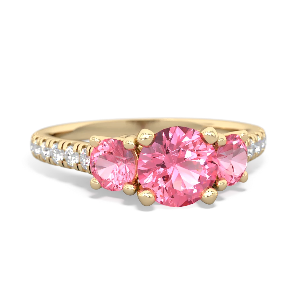 Sapphire Pave Trellis 14K Yellow Gold ring R5500