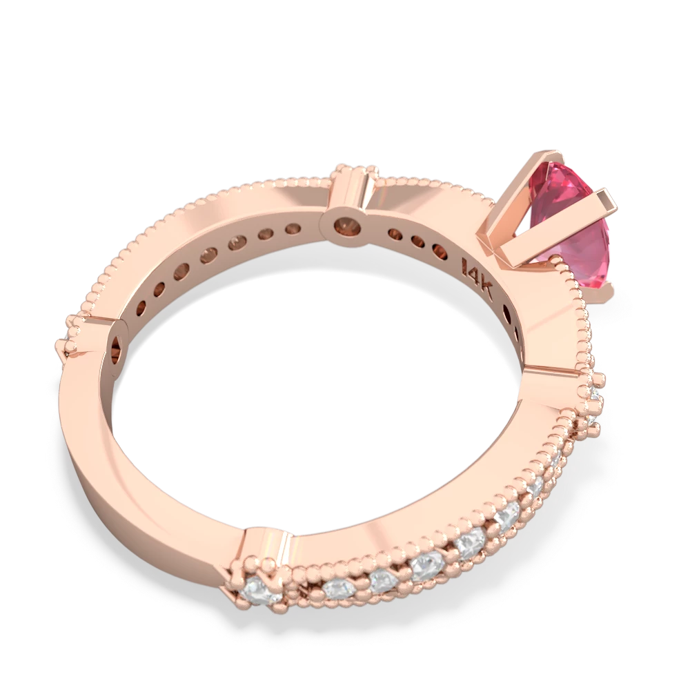 Lab Pink Sapphire Sparkling Tiara 7X5mm Oval 14K Rose Gold ring R26297VL