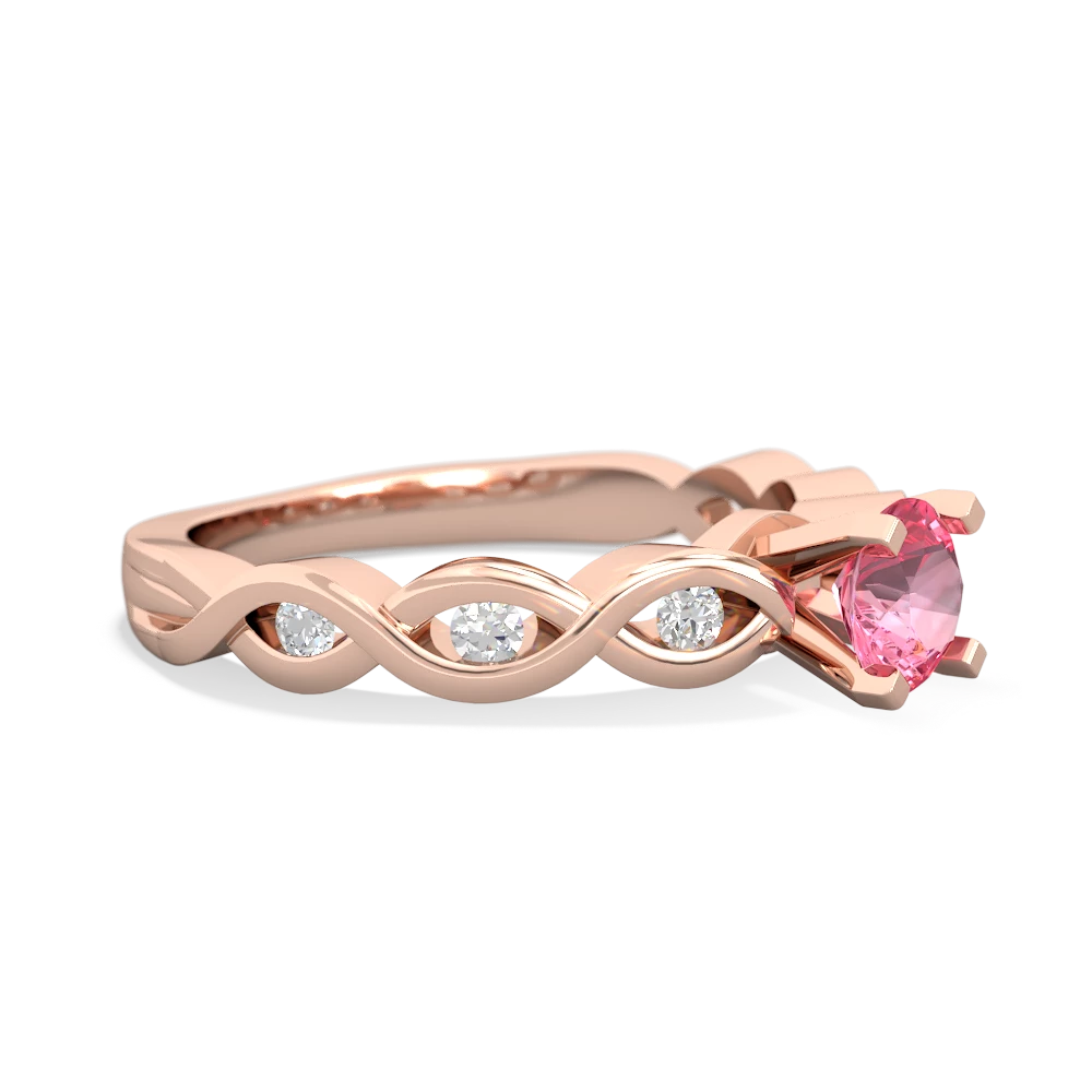 Lab Pink Sapphire Infinity Engagement 14K Rose Gold ring R26315RD
