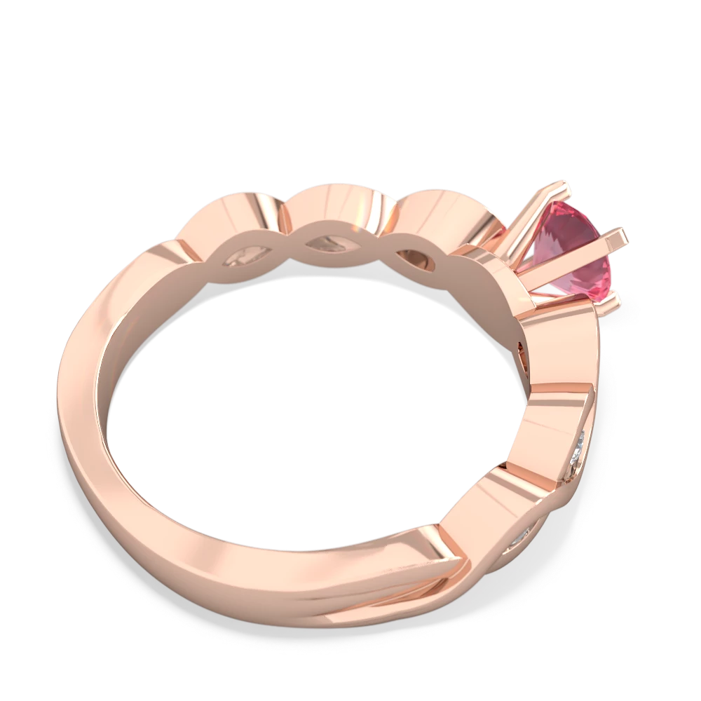 Lab Pink Sapphire Infinity Engagement 14K Rose Gold ring R26315RD