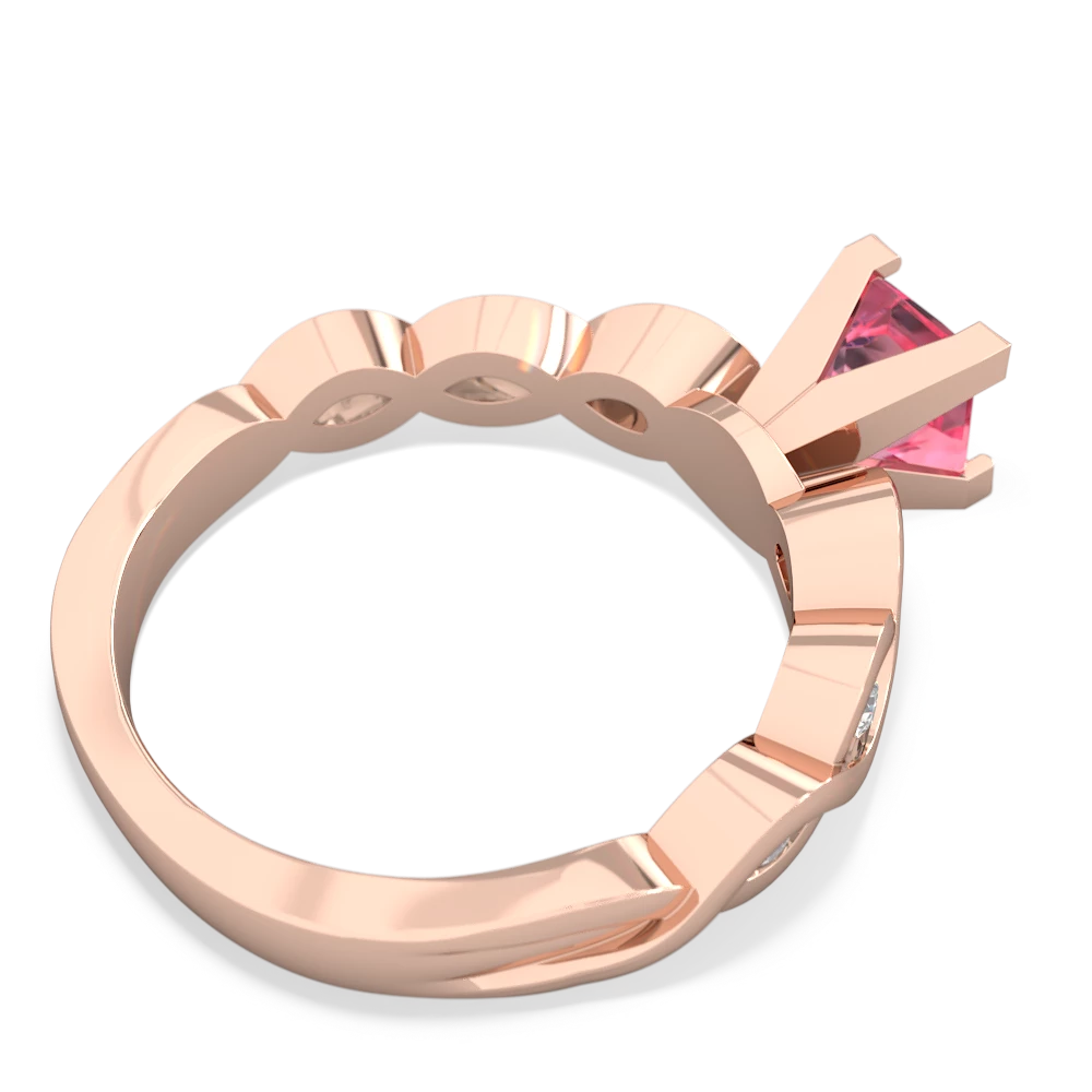 Lab Pink Sapphire Infinity 5Mm Square Engagement 14K Rose Gold ring R26315SQ