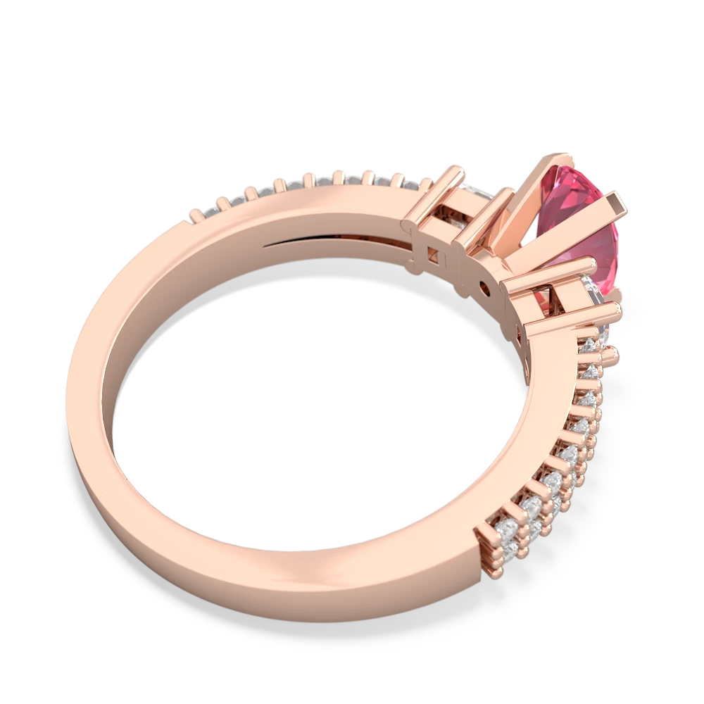 Lab Pink Sapphire Classic 7X5mm Oval Engagement 14K Rose Gold ring R26437VL